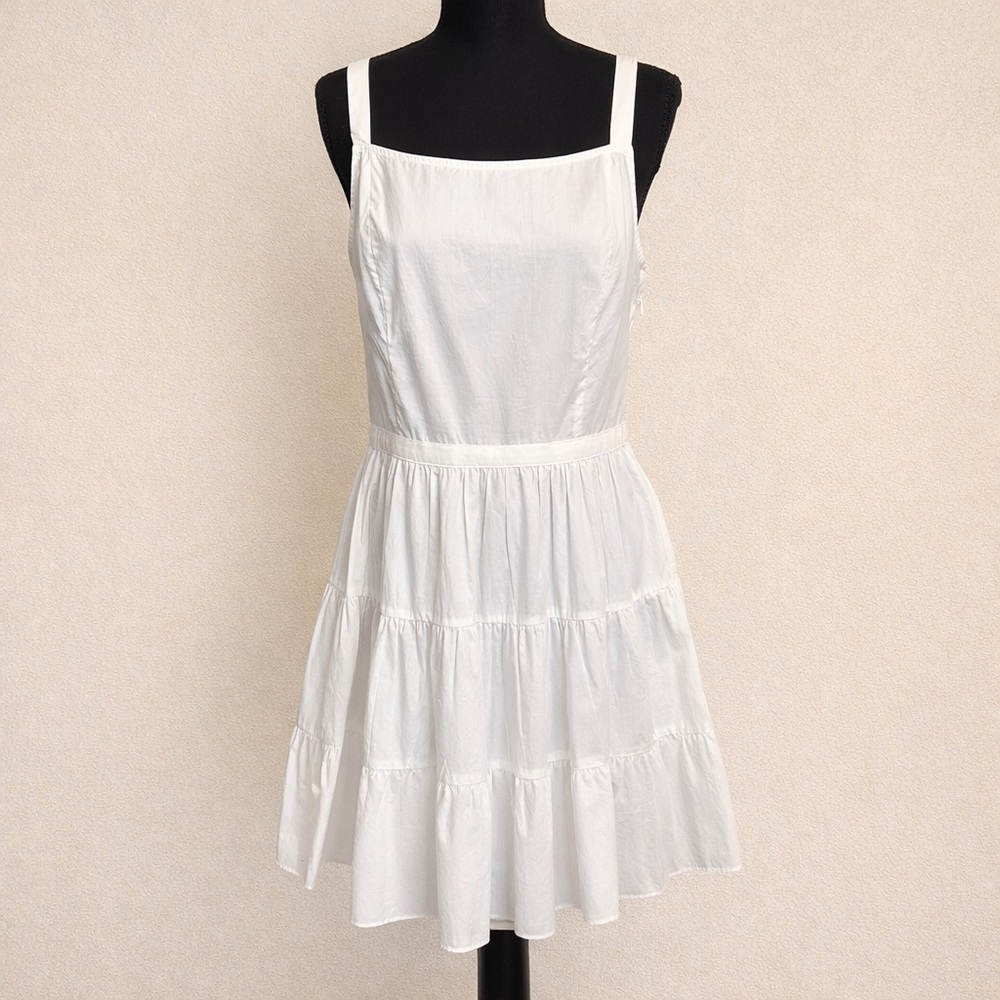 Walter Baker White Cotton Milkmaid Mini Dress Smocked Back NWT Size 6